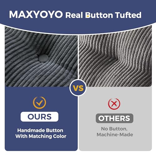 Image of MAXYOYO Convertible Sofa Bed, Pull Out Oversized Loveseat Sofa Couch, 2 in 1 Folding Couch Bed, Fold Out Floor Couch with Pillows for Living Room Lounge, Dark Grey