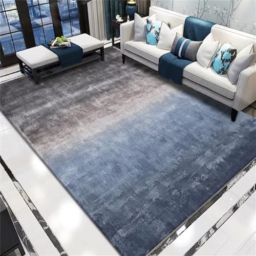 Tapis de chambre moderne bleu gris 140x200cm lavable pour salon et ado - 2