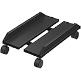 HOOBRO Adjustable PC Stand, Mobile Computer Tower Stand with Locking Caster Wheels, Rolling Under Desk CPU Holder Fits Most PC, for Home, Office, Students, Gamers, Black BB44CJ01