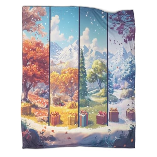 Couverture lit microfibre 127x152 cm plaid canapé imprimé coloré - 2