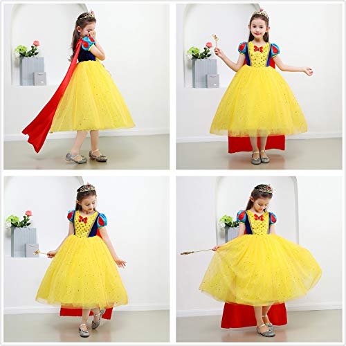 BanKids Princess Dress for Girls Costume Snow Costume with Accessories 2T 3T(100CM,E70SnowWhite) - Thumbnail 7