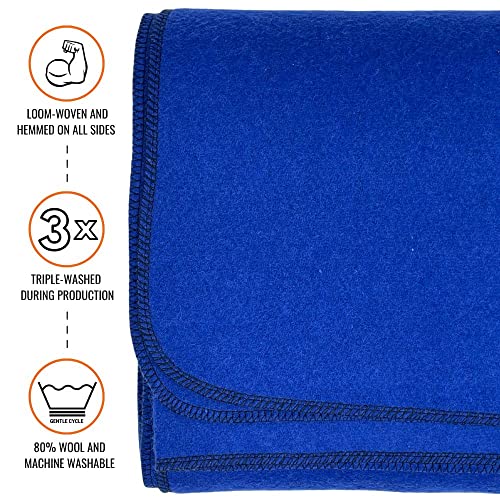 Image of Arcturus Military Wool Blanket - Warm, Thick, Washable - Great for Outdoors, Camping, Stadium Blanket, Picnics, Travel - Car & Bushcraft Survival Kits, Large 64 inch x 88 inch 4.5 lb