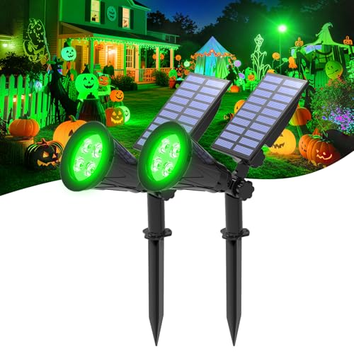 T-SUNUS Green Solar Lights Outdoor, 4 LED Solar Garden Lights, IP65 Waterproof,...
