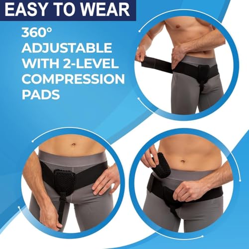Faja para hernia inguinal ajustable para ambos lados miniatura 3