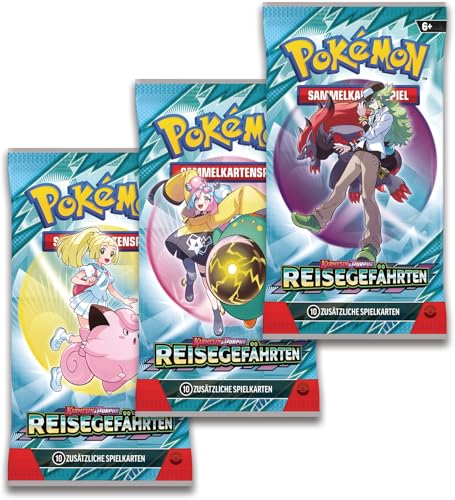 Pokémon-Sammelkartenspiel: 3er-Pack-Blister Karmesin & Purpur – Reisegefährten: Yanmega (3 Boosterpacks & 1 holografische Promokarte) – Bild 3