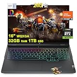 Lenovo Legion Pro 5 Gaming Laptop 16" QHD+ 2560x1600 240Hz (500nits, 100% DCI-P3, G-Sync) AMD 16-Core Ryzen 9 7945HX (>i9-14900HX) 32GB RAM 1TB SSD GeForce RTX 4070 RGB Backlit Win11 + HDMI Cable