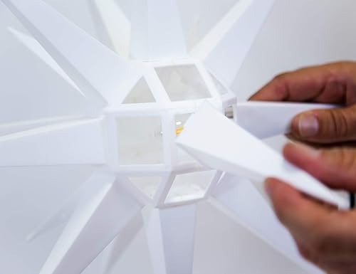 Miniatura 4 de Elf Logic Decoración de estrella morava LED blanca brillante de 14 pulgadas, para colgar al aire libre e interior, para decoración navideña, luz de