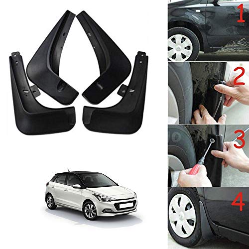 Image of Oshotto (O.E.M Fitting Cup Type) Mud Flap /Splash Guard Compatible with Hyundai Elite i20 2018,2019,2020(T-II) (Set of 4)