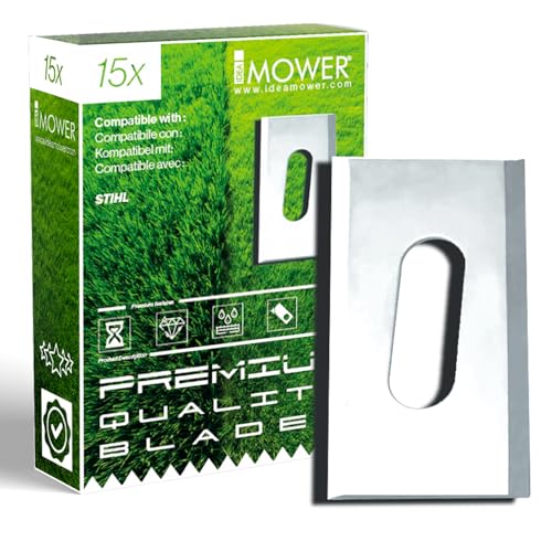 Idea Mower Cuchillas de repuesto para robot cortacésped Premium, compatible con Stihl iMOW | Paquete de 15 cuchillas | Cuchillos de larga duración resistentes a la intemperie