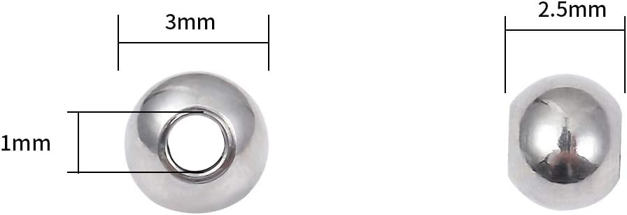 Stainless Steel Spacer Beads 3x2.5mm Round Loose Charm Caps Beads for DIY Jewelry Making 100pcs with 1mm Hole - Image 2