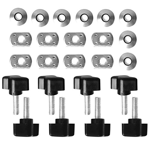 DEDC 8 Pack Hardtop Quick Removal Fastener Thumb Screws and Nuts, 8pcs Tie Down D-Rings Anchors Replacement for 1995-2017 JK YJ TJ JKU Sports Sahara Freedom Rubicon X & Unlimited (8 Packs Screw Set)