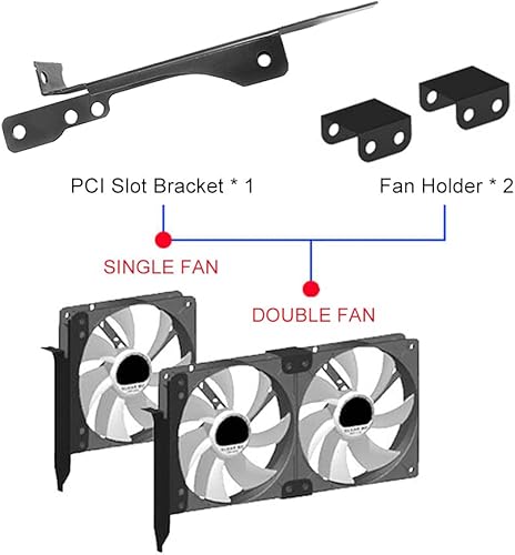 Miniatura 4 de CALIDAKA 1 paquete de 1 soporte de ranura PCI para tarjeta de video soporte para radiador de computadora de 35in47in fácil de instalar negro