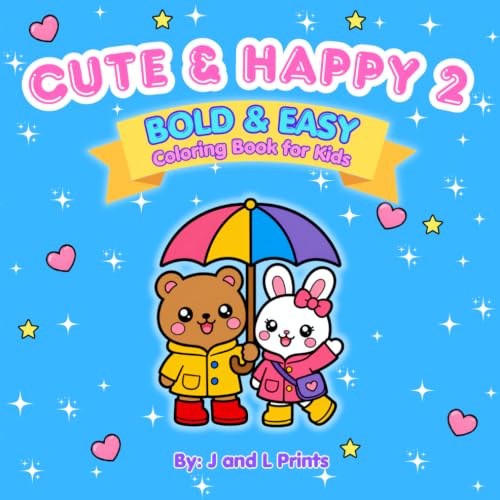 Cute & Happy 2: BOLD & EASY Coloring Book with Cute Animals, Fun Places, and Sweet Adventures for Kids image 2