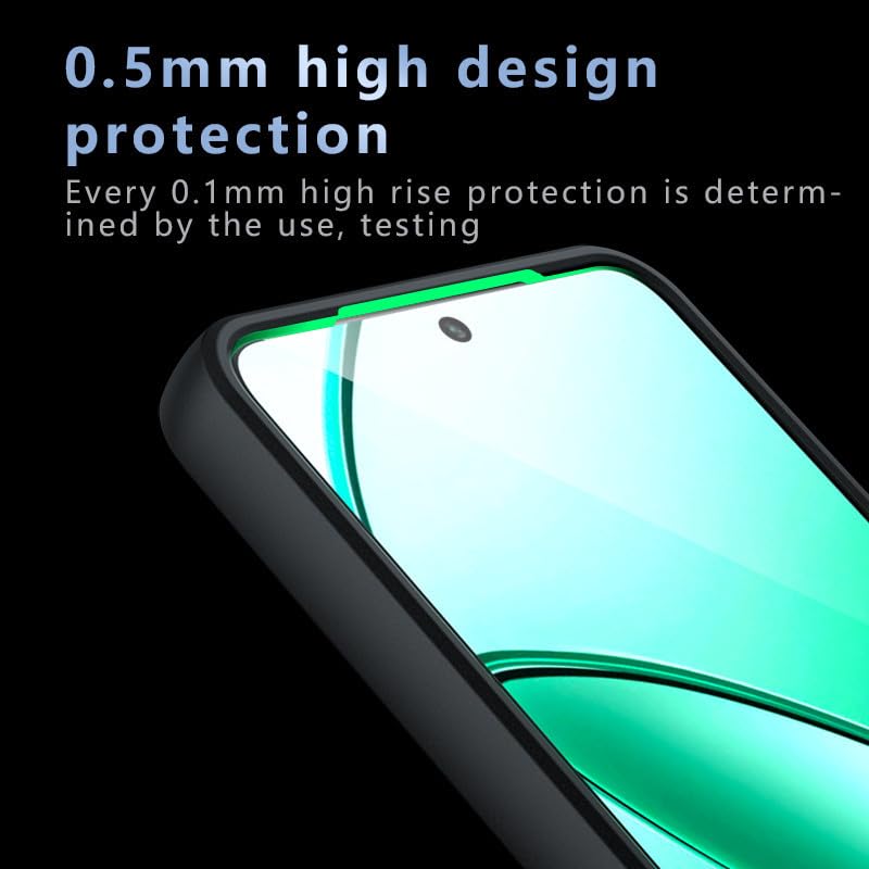 Image of REALCASE Hybrid Armor Back Cover Case for Realme Narzo 70x 5G / N65 / Realme 13 /12 /12X 5G / C65 5G | 360 Protection | Crystal Clear Hard Back Transparent Cover (Clear PC + Black TPU Bumper)