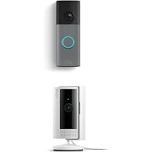 Ring Battery Doorbell newest model, Speckled Gray with Indoor Cam, White