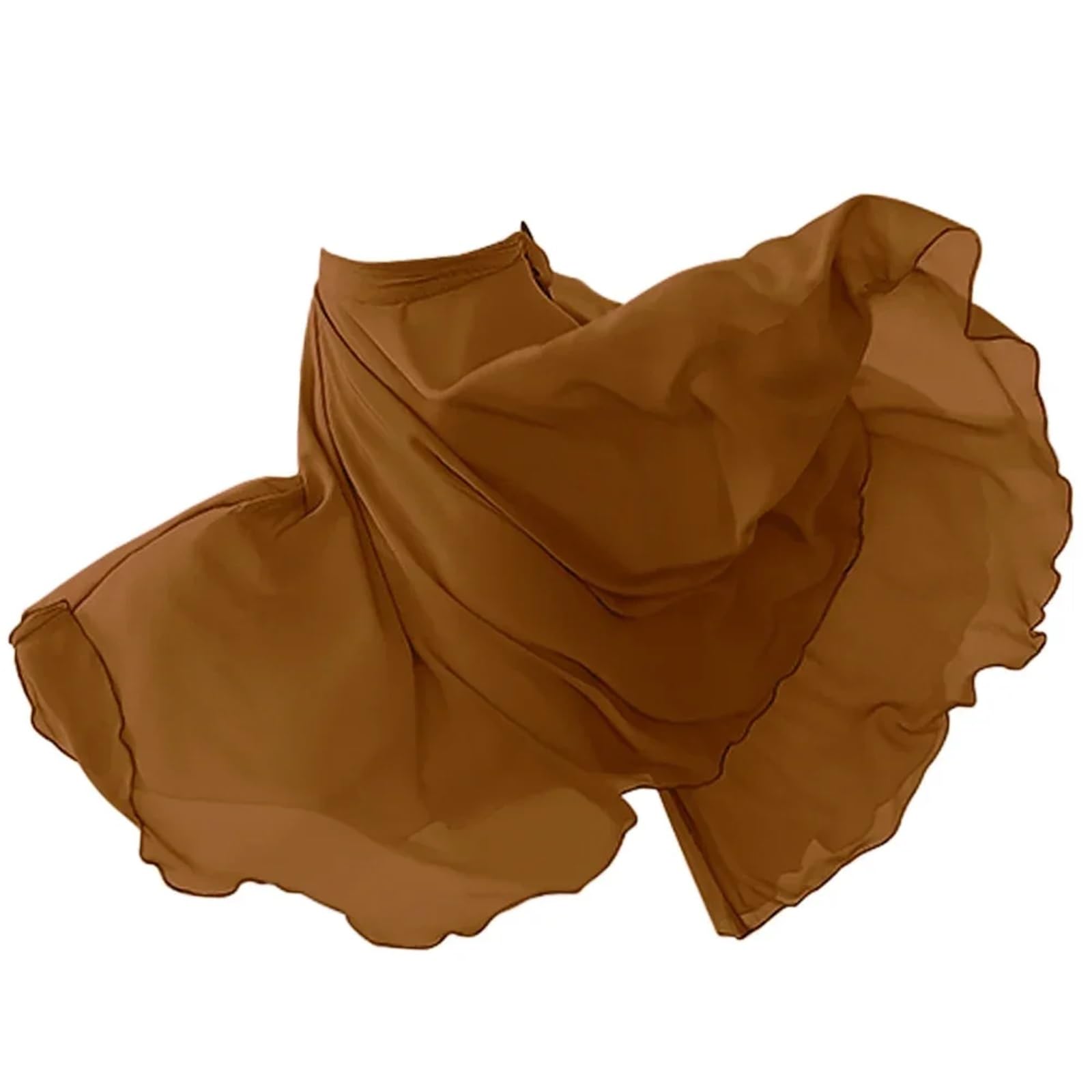 Faldas de Baile de Gasa, Falda Cruzada de Ballet Malla con Cordones Multicolor 50-60 cm Mujer(Brown,60)