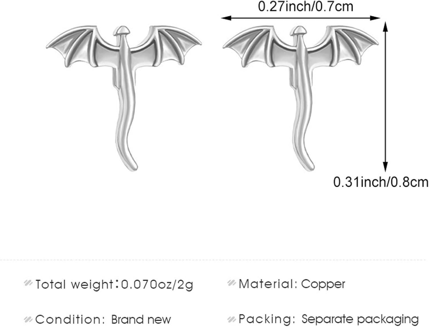 Dragon Earrings for Women Silver Dragon Stud Earrings Hypoallergenic Cute Animal Jewelry Gifts for Women - Image 7