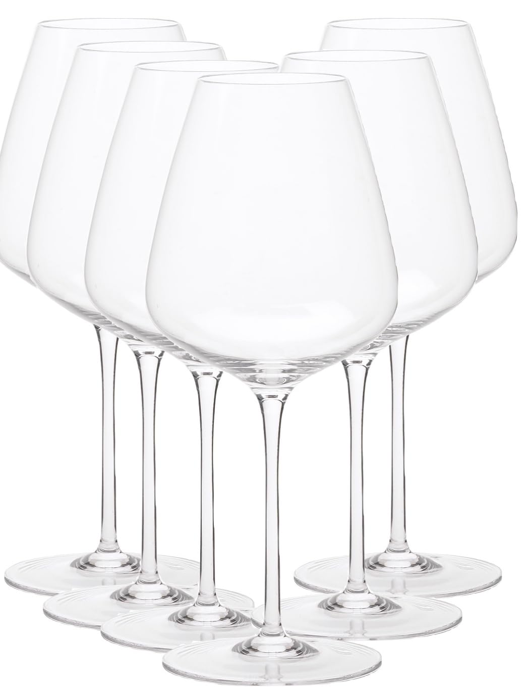 Generico Movia Crystal Calici Vino Bianco in Cristallo Set da 6 | Altezza 241 mm, Soffiati a Mano, Rogaška Vetreria, Coppa Rotonda, Stelo Lungo