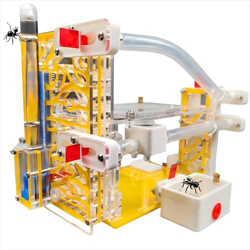 Ameisenfarm,Ameisennest mit Trinkwasser und Fütterungsfenster,Geeignet für Kinder, Studenten, Erwachsene um die Zuchtstation zu beobachten,Ameisenlebensraum des Lebens (Yellow)