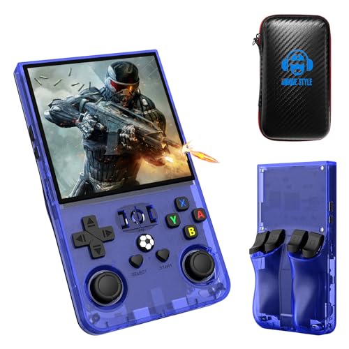R36MAX Retro Game Console,IPS Screen Retro Gaming Console,4000mAh Battery,Blue