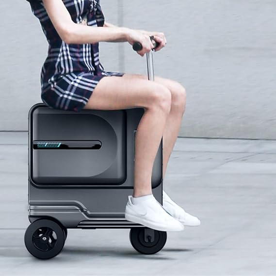 review 24 inches Smart Rideable Suitcase, Lightweight Electric Luggage, Bag Luggage Box,USB Charging Ports TSA Lock Electric Luggage Scooter for Adults/Kids,Black