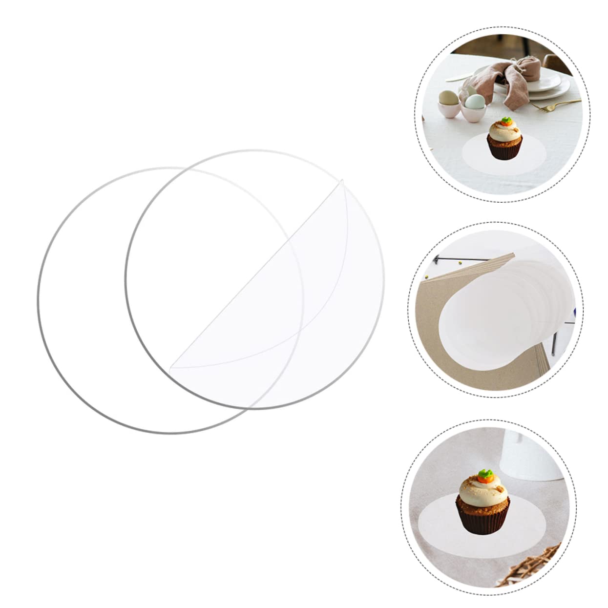 Ciieeo 2Pcs Transparent Acrylic Round Discs DIY Craft Discs for Cake Base Display Rack and Home Decor Washable Thickness for Crafts and Decorations