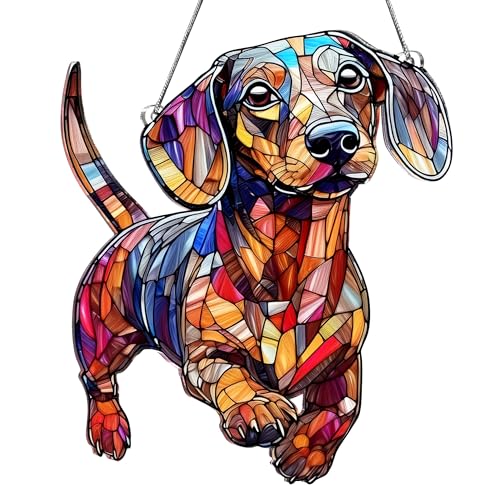 Colorful Dogs Acrylic Suncatcher Ornament for Window Decor, Acrylic Suncatcher