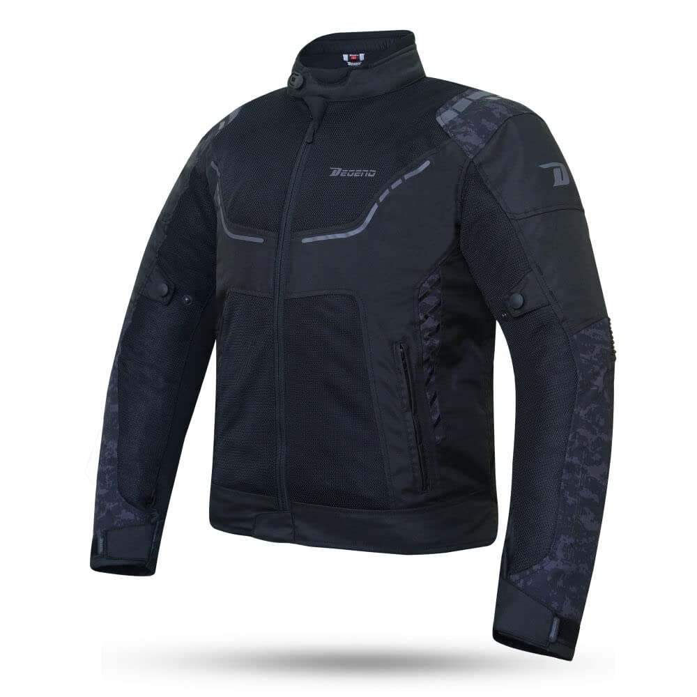 DEGEND Breeze Man motorkleding | motorjas voor heren, waterdicht en ademend, maat 5XL, zwart/camo