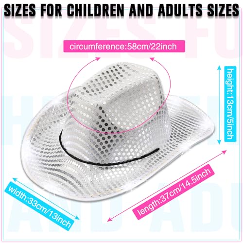 Image of Tisancy LED Lights Cowboy Cowgirl Hat Flashing LED Lights Cowgirl Hat for Wedding Western Bachelorette Party
