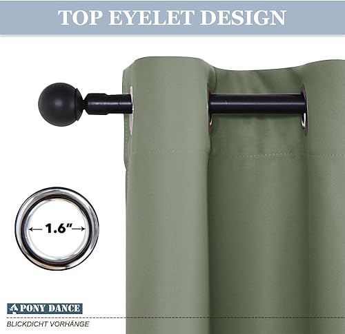 Miniatura 4 de PONY DANCE Cenefa de ventana verde salvia, cenefa de ventana para cocina, cortina con ojales para decoración del hogar, cenefa ajustable de globo,