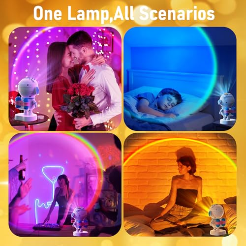 XEBKOR Astronaut Sunset Lamp Projector – 720° Rotating RGB with App & Music Sync — view 5
