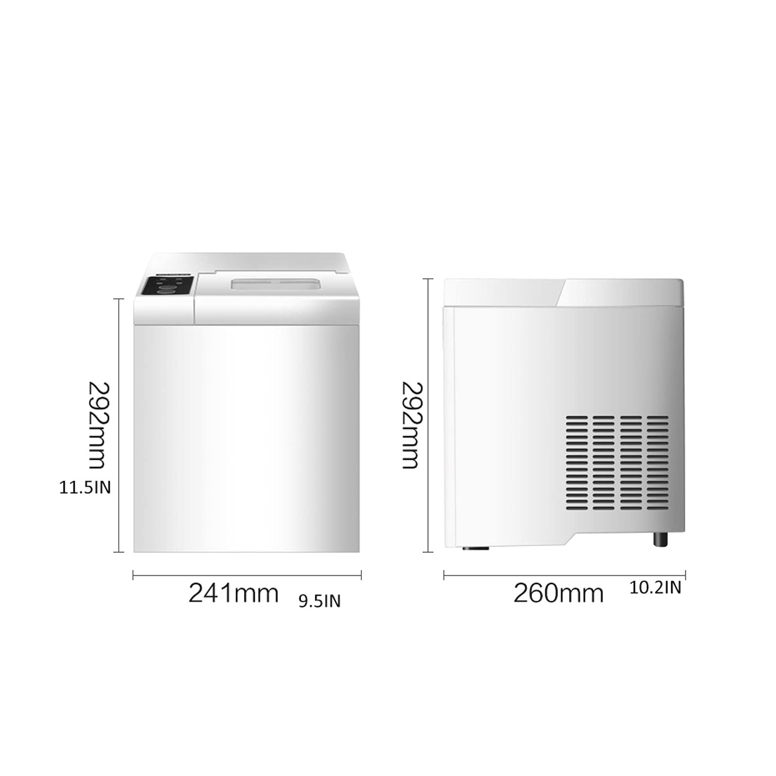 CLoxks Mini máquina de hielo portátil totalmente automática, cubitos de hielo en 6 minutos. Perfecto para el hogar, cocina, oficina, bar, máquina de hielo