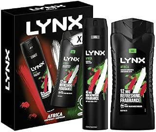 LYNX Africa XXL Duo bodywash & body spray perfect for his daily routine, 2 piece Gift Set for him