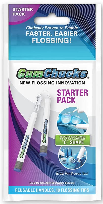 GumChucks Orthodontic Flossers Dental Floss, Floss for Braces, Brace Floss Picks, Gum Flossing Picks