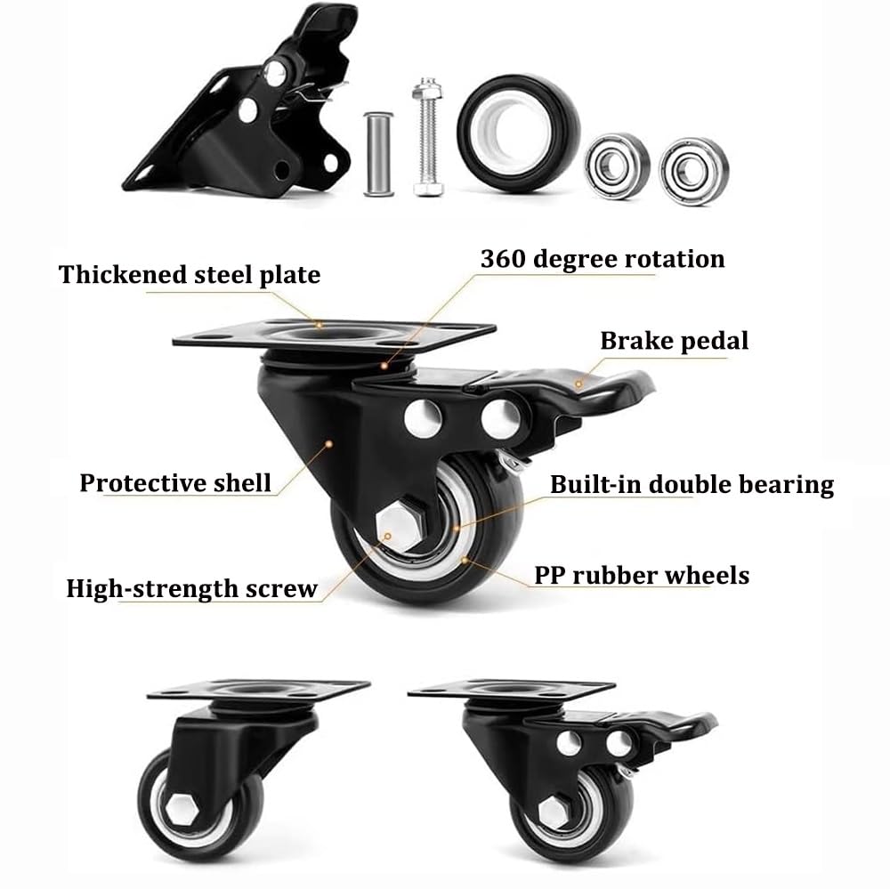 Chariot à plantes en métal robuste avec roues verrouillables – Chariot roulant pour grands pots d'intérieur et d'extérieur, support de plantes sans effort avec roulettes verrouillables