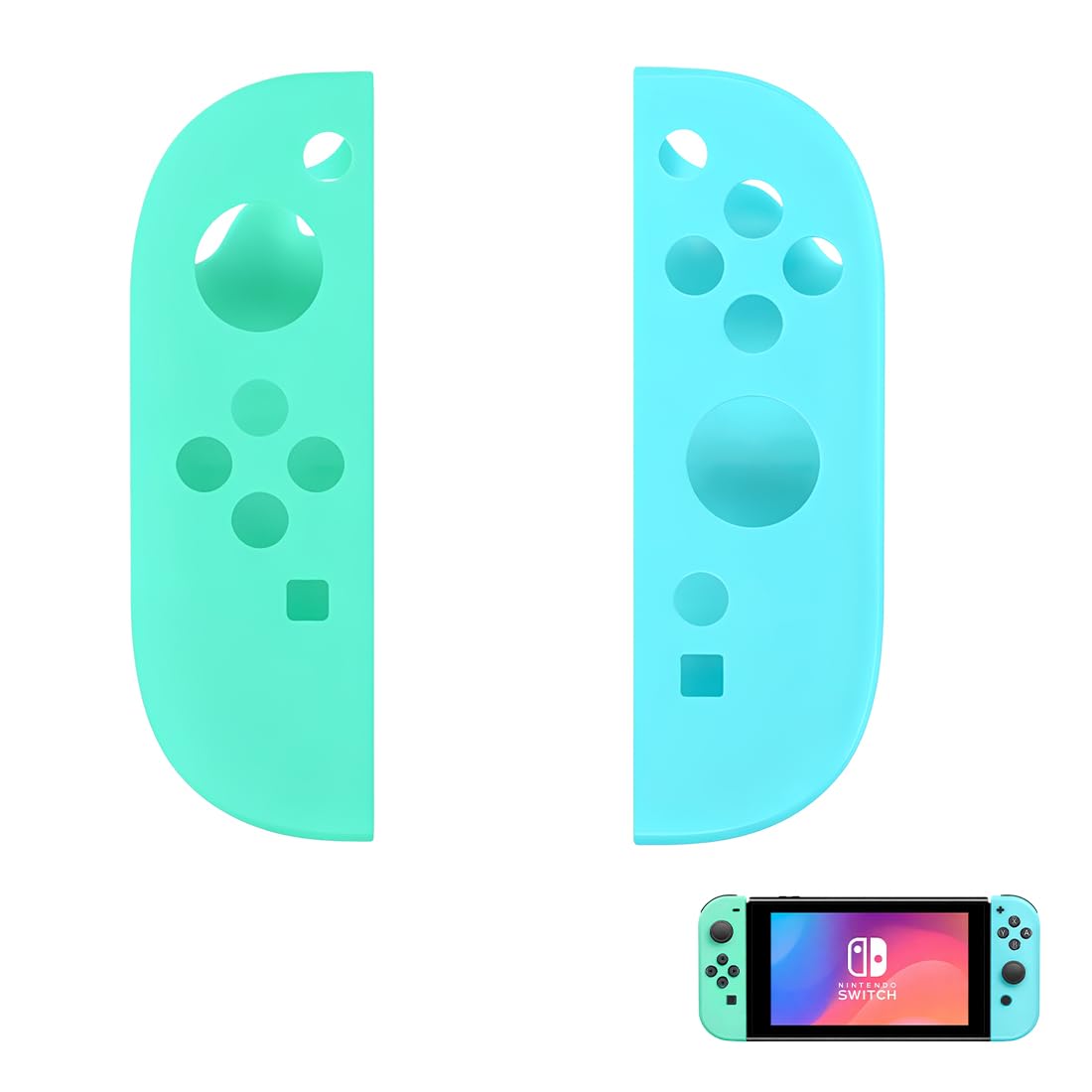 Quesuc 1 Paio Custodia Protettiva Per Nintendo Switch 2 Custodia In Silicone Custodia Per Sinistra Destra Antiscivolo Guscio Protettivo Per Nintendo Switch 2 Blu Verd - 2