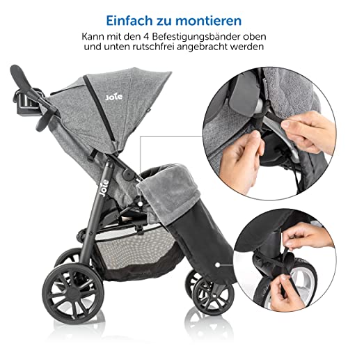 Zamboo Universal Decke für Kinderwagen und Buggy - wasserabweisende Outdoor Beindecke für Sportwagen & Jogger - Schwarz Grau