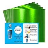 Craftables Green Metallic Craft Vinyl for Cricut and Silhouette, Cameo - Chrome Polish Finish Vinyl - (5) 12' x 12' sheets