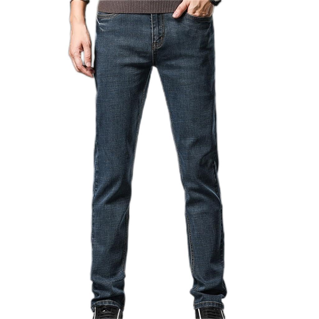 Jeans Mens Fit Cotton Youth Slim Straight Stretch Nostalgic