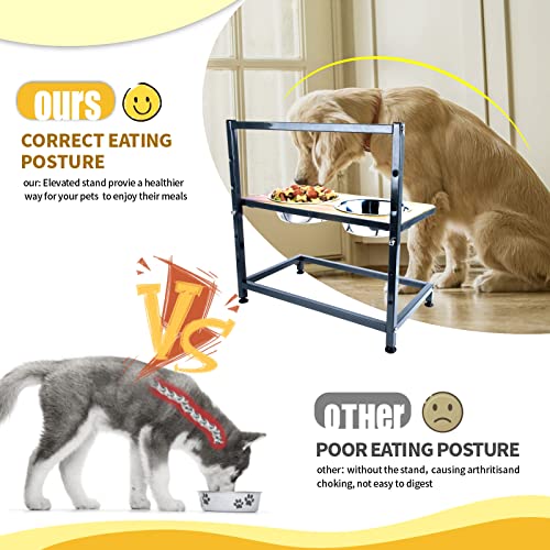 JOEJOY Elevated Dog Bowls for Medium Small Dogs or Cats, 5 Heights Adjustable Raised Dog Food Bowls Stand with 2… - Image 3