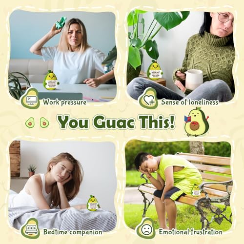 BelleFlair Positive Avocado Kuscheltier, Handgemachtes Motivationsgeschenke für Emotionale Support, Süße Motivation und Positive Geschenke als Aufmunterung für Freunde, Kollegen, Frauen, Männer