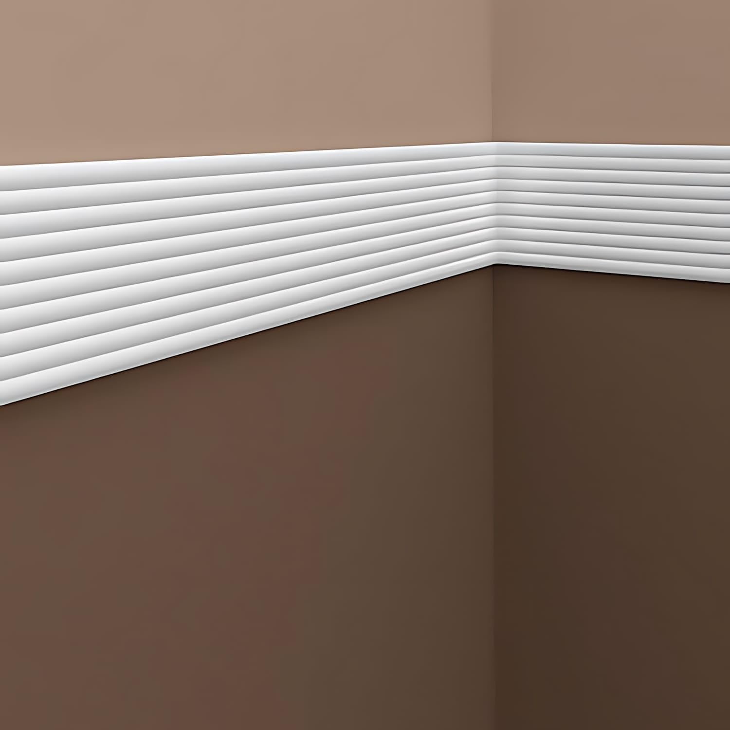 Profhome Listwa ścienna 151374 200 cm x 0,9 cm x 10,1 cm Sztywna pianka poliuretanowa powierzchnia wstępnie zagruntowana