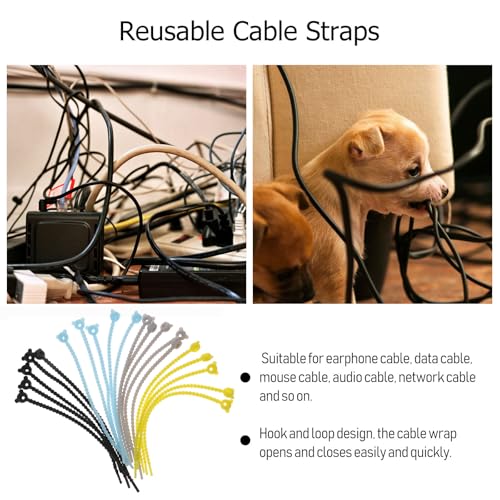Toddmomy 20 piezas reutilizables de lazos de silicona ajustables para gestión de cables para escritorio, organizadores de cables, resistentes al desgaste, sujetadores de cordón multiusos miniatura 2