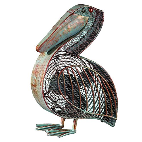 Deco Breeze Decorative Table Fan, Desk Fan, Two Speed Electric Tabletop Fan, Figurine Fan, 7 inch, Pelican
