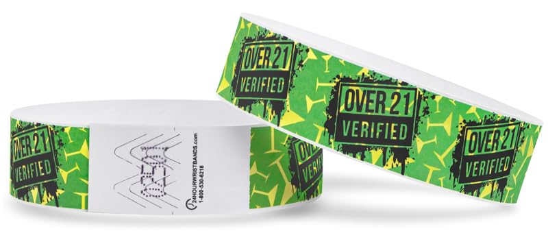 100 Pack Tyvek Wristbands for Ticket Event Concert, Carnival, Waterparks, Party Bracelets for Events (Over 21)