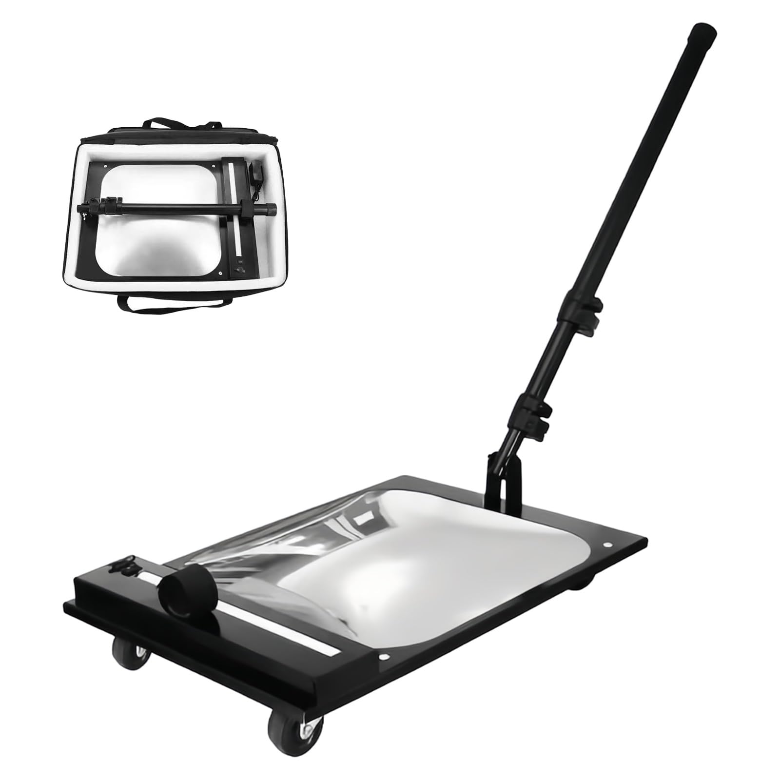 Debajo del Espejo de la inspección del vehículo, telescópico con la luz del led y la Rueda Universal, Varilla retráctile 40-115cm, Recargable, para los talleres del Coche