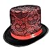 EPIPHQNY Top Hat, Elegant Magicians Hat Top Hats with Skull for Unisex Fashion Halloween Accessory Lady Panama Hats Detail Red