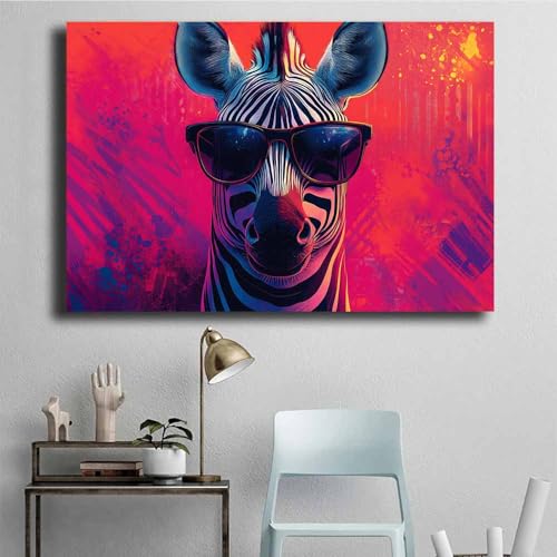 Poster zèbre rouge pour dynamiser un mur blanc triste - 4
