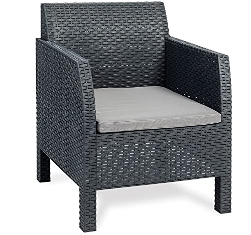 Ondis24 Madrid Lounge Sessel aus Kunststoff in Rattan Optik mit Lounge...
