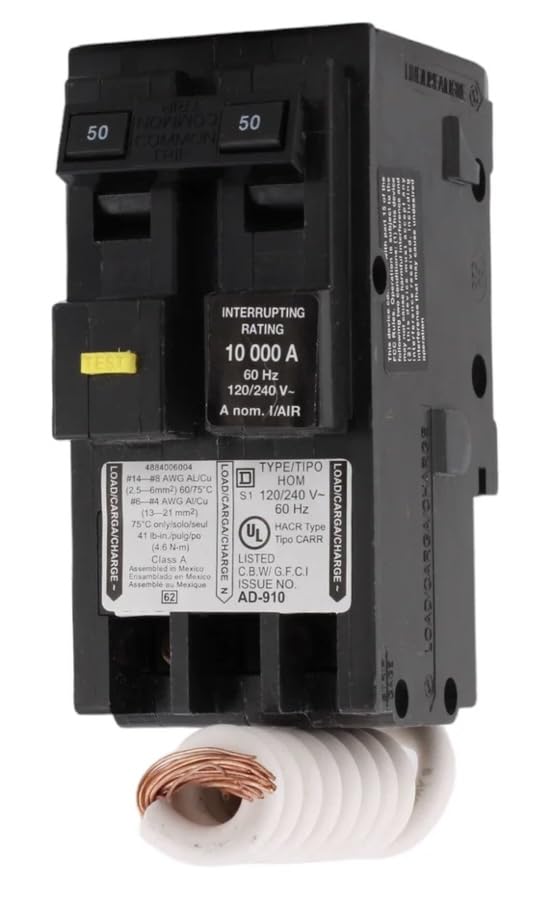 HOM250GFI - GFCI Circuit Breaker Plug-in - 50 Amp - 2 Pole - 240 Volt